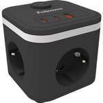 Cubo 3 tomas + 1 USB-A + 2 USB-C Fellowes negro